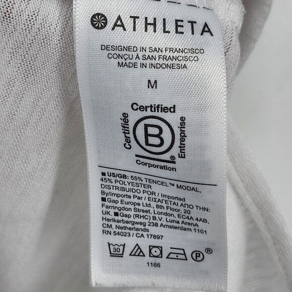Athleta White Sleeveless Tank Top M TENCEL Modal & Polyester Blend - Picture 3 of 4